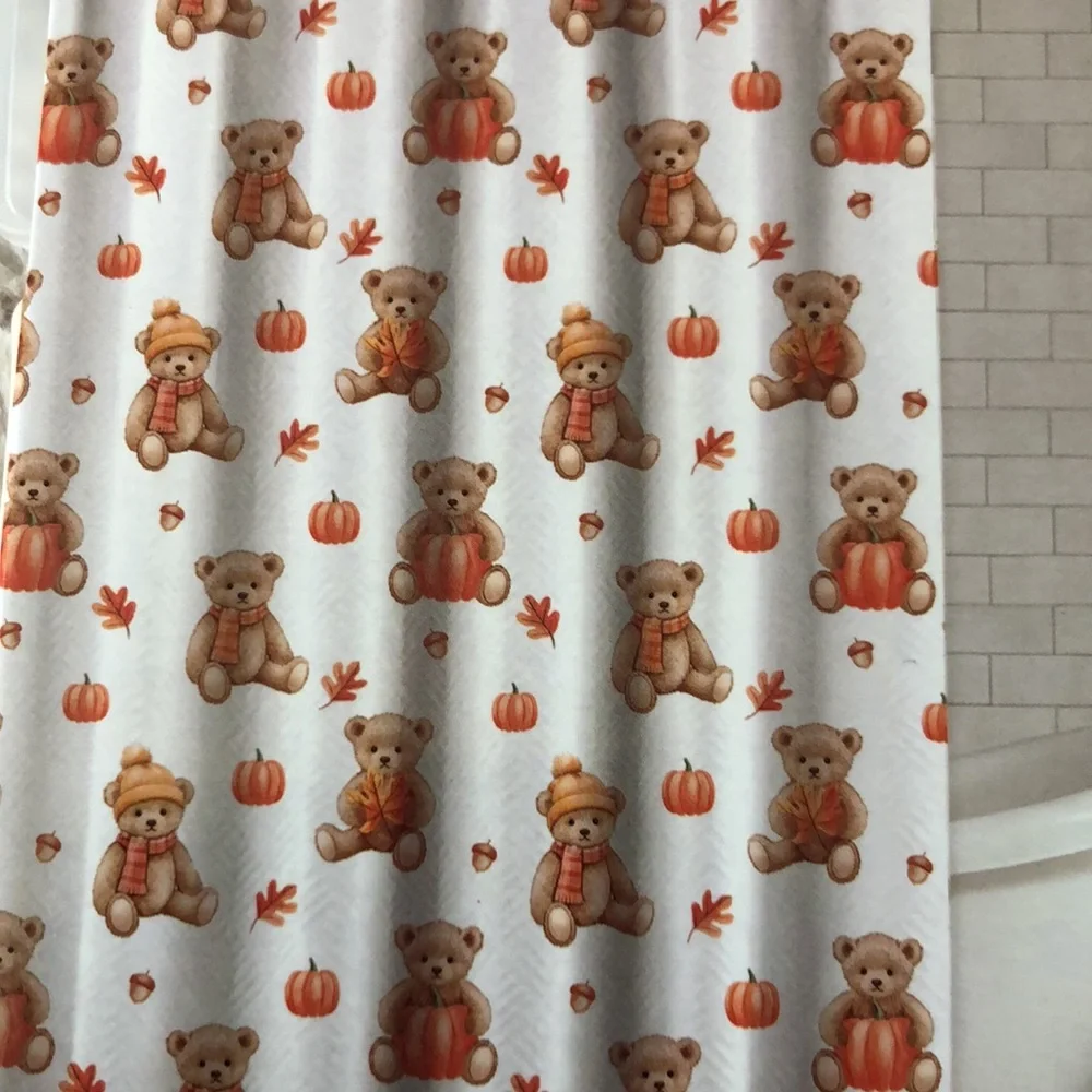 CH Style Teddy Bears and Pumpkins Shower Curtain